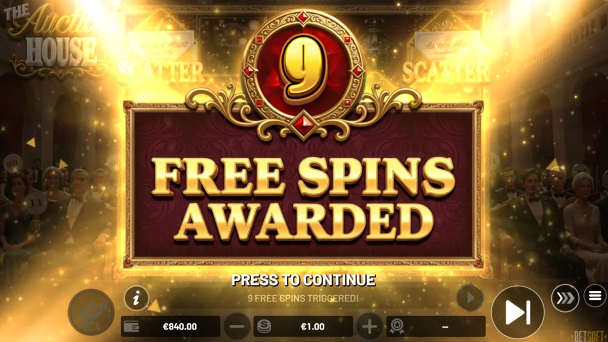The Auction House slot theme featuring luxury items and auction atmosphere